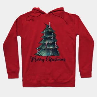 Merry Christmas Tree with Candles Hoodie